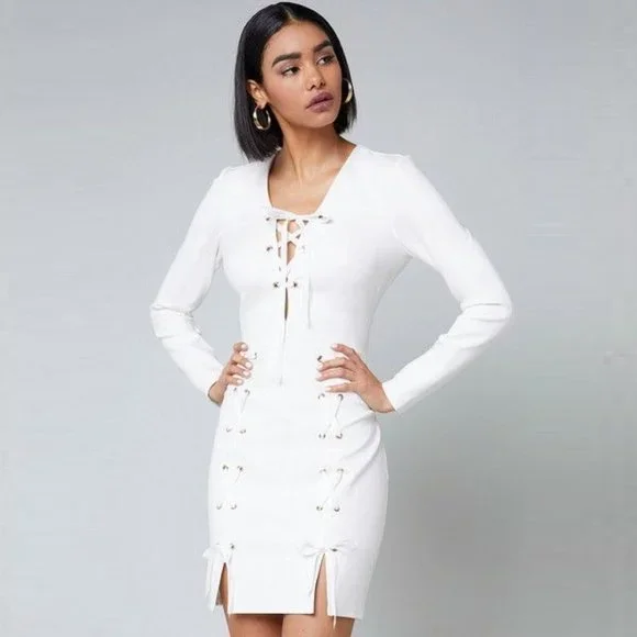 chinese dress ladies Eve Lace-Up Beaded Sequin Bodycon Mini Dress main image 1